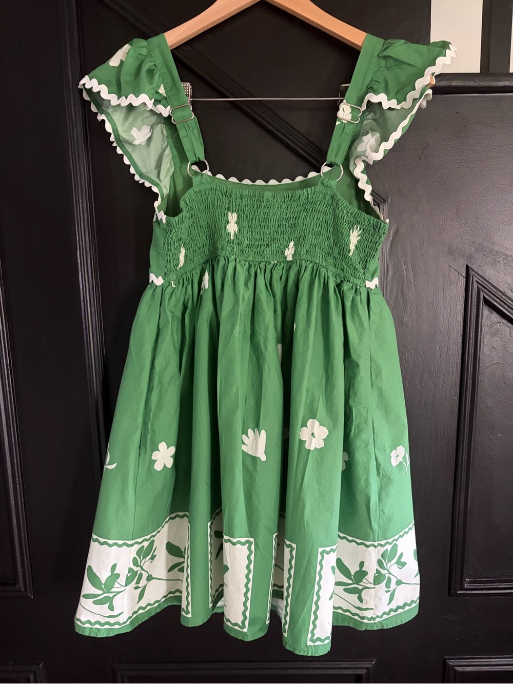 entro Green Dress with White Ric Rac Trim - Picture 4 of 8